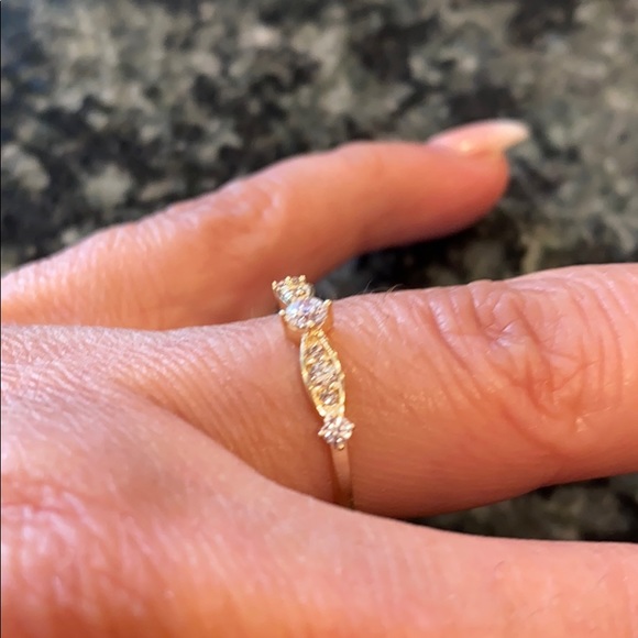 New 14K Gold CZ Wedding Band Promise Ring - Picture 8 of 15